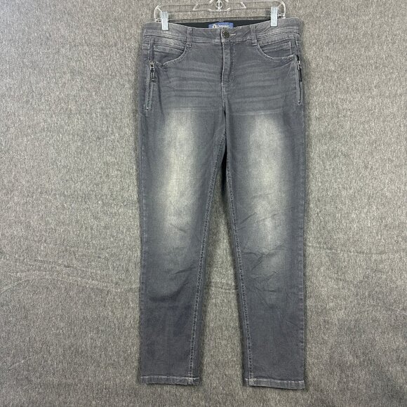Democracy Jeans Womens Size 8 Ab Solution Washed Gray Pants Side Zippers Ankle - Picture 1 of 15